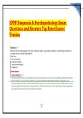 EPPP Diagnosis & Psychopathology Exam Questions and Answers Top Rated Latest Version