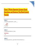 Class C Water Operator License Exam Questions and Answers Top Rated Latest Version