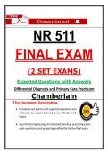 NR 511 CEA &lpar;Midterm & Final Exams&rpar; &ndash; Chamberlain Package Bundle &lpar;PDF&rpar;