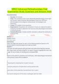 NR507 Advanced Pathophysiology Final Examination Study Questions and Answers 2026