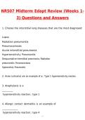 NR507&sol; NR 507 Edapt Review &lpar;Weeks 1-3&rpar; Midterm Exam Advanced Pathophysiology Actual Exam Newest 2026 Questions and Correct Answers &lpar;Latest 2026 &sol; 2027 Update&rpar; Graded A&plus; Verified by Experts &ndash; Chamberlain