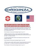 AIR METHODS CRITICAL CARE UPDATED EXAMS TEST PAPER QUESTIONS AND ANSWERS SURE A&period;pdf