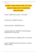 AAERT CDR EXAM 2026 ACTUAL &NewLine;QUESTIONS WITH VERIFIED &NewLine;SOLUTIONS&period;AAERT CDR EXAM 2026 ACTUAL &NewLine;QUESTIONS WITH VERIFIED &NewLine;SOLUTIONS&period;