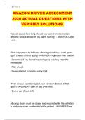 AMAZON DRIVER ASSESSMENT &NewLine;2026 ACTUAL QUESTIONS WITH &NewLine;VERIFIED SOLUTIONS&period;