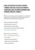 DAVIS ADVANTAGE FOR BASIC NURSING&NewLine;THINKING PRACTICE EXAM 2026 PREMIUM&NewLine;QUESTIONS AND ACCURATE ANSWERS ONE&NewLine;HUNDRED PERCENT CORRECT