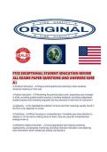 FTCE EXCEPTIONAL STUDENT EDUCATION REVIEW&NewLine;ALL EXAMS PAPER QUESTIONS AND ANSWERS SURE&NewLine;A&plus;