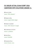 DC BOILER ACTUAL EXAM SCRIPT 2026&NewLine;QUESTIONS WITH SOLUTIONS GRADED A&plus;