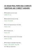 DC BOILER FINAL PAPER 2026 COMPLETE&NewLine;QUESTIONS AND CORRECT ANSWERS