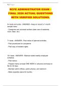 RCFE ADMINISTRATOR EXAM &ndash; &NewLine;FINAL 2026 ACTUAL QUESTIONS &NewLine;WITH VERIFIED SOLUTIONS&period;