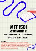 MFP1501 Assignment 2 Memo &vert; Due 22 June 2026