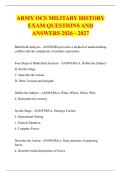 ARMY OCS MILITARY HISTORY &NewLine;EXAM QUESTIONS AND &NewLine;ANSWERS 2026 - 2027 