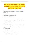 DC THIRD CLASS STATIONARY &NewLine;BOILER EXAM QUESTIONS AND &NewLine;ANSWERS 2026 - 2027 