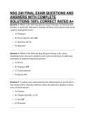 NSG 240 FINAL EXAM QUESTIONS AND ANSWERS WITH COMPLETE SOLUTIONS 100&percnt; CORRECT RATED A&plus;