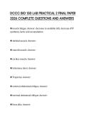 DCCC BIO 150 LAB PRACTICAL 2 FINAL PAPER&NewLine;2026 COMPLETE QUESTIONS AND ANSWERS