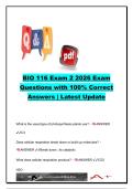 BIO 116 AEXAM COMPLETE PACKAGE DEAL