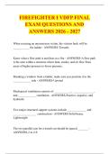 FIREFIGHTER I VDFP FINAL &NewLine;EXAM QUESTIONS AND &NewLine;ANSWERS 2026 - 2027