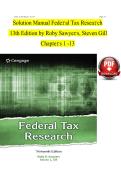 solution manual for federal tax research 13th edition by roby sawyer and steven gill chapters 1-13
