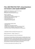 FULL GED PRACTICE TEST &lowbar; Actual Questions and Answers Latest Update 2026&lowbar;2027 &lpar;1&rpar;&period;pdf&NewLine;&NewLine;