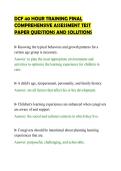 DCF 40 HOUR TRAINING FINAL&NewLine;COMPREHENSIVE ASSESSMENT TEST&NewLine;PAPER QUESTIONS AND SOLUTIONS&NewLine;