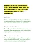APMP FOUNDATION CERTIFICATION&NewLine;CONCLUDING REVIEW SHEET PRACTICE&NewLine;SOLUTION BUNDLED FULLY VERIFIED&NewLine;ONE HUNDRED PERCENT PASS&NewLine;GUARANTEED&NewLine;