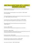 ASCP MLS QUESTIONS WITH CORRECT ANSWERS 2026-2027&period;