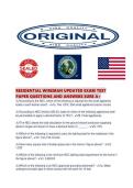 RESIDENTIAL WIREMAN UPDATED EXAM TEST PAPER QUESTIONS AND ANSWERS SURE 