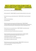 ASCP CERTIFICATION EXAM &lpar;PART 2&rpar; QUESTIONS WITH CORRECT ANSWERS 2026-2027