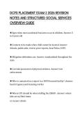 DCFS PLACEMENT EXAM 2 2026 REVISION&NewLine;NOTES AND STRUCTURED SOCIAL SERVICES&NewLine;OVERVIEW GUIDE&NewLine;