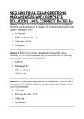 NSG 5240 FINAL EXAM QUESTIONS AND ANSWERS WITH COMPLETE SOLUTIONS 100&percnt; CORRECT RATED A&plus;