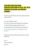 ASCP BOC PRACTICE EXAM&NewLine;CERTIFICATION PREP ACTUAL TEST WITH&NewLine;VERIFIED SOLUTIONS 100 PERCENT&NewLine;CORRECT&NewLine;