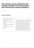 RNC-OB EXAM ACTUAL QUESTIONS AND CORRECT ANSWERS WITH EXPLANATION &vert; NEW UPDATE 2026 &vert; ALREADY GRADED A&plus;