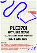 PLC3701 May&sol;June &lpar;Exam&rpar; Memo &vert; Due 8 June 2026