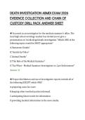 DEATH INVESTIGATION ABMDI EXAM 2026&NewLine;EVIDENCE COLLECTION AND CHAIN OF&NewLine;CUSTODY DRILL PACK ANSWER SHEET&NewLine;