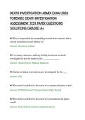 DEATH INVESTIGATION ABMDI EXAM 2026&NewLine;FORENSIC DEATH INVESTIGATION&NewLine;ASSESSMENT TEST PAPER QUESTIONS&NewLine;SOLUTIONS GRADED A&plus;&NewLine;