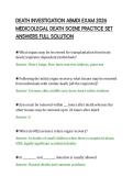 DEATH INVESTIGATION ABMDI EXAM 2026&NewLine;MEDICOLEGAL DEATH SCENE PRACTICE SET&NewLine;ANSWERS FULL SOLUTION&NewLine;