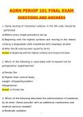 AORN Periop 101 Final Exam Actual Newest 2026 Questions and Revised Correct Answers &lpar;Latest 2026 &sol; 2027 Update&rpar; Graded A&plus; Verified by Experts 100&percnt; Guarantee Pass