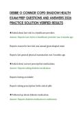 DEBBIE O CONNOR COPD SHADOW HEALTH&NewLine;EXAM PREP QUESTIONS AND ANSWERS 2026&NewLine;PRACTICE SOLUTION VERIFIED RESULTS
