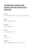 ASP SERVER SIDE SCRIPTING AND&NewLine;DYNAMIC WEB APPLICATIONS STUDY&NewLine;GUIDE 2026