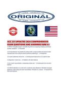 ACC 231 UPDATED 2026 COMPREHENSIVE EXAM QUESTIONS AND ANSWERS SURE