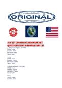 ACC 231 UPDATED EXAMINERS SET QUESTIONS AND ANSWERS SURE