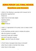 AORN Periop 101 Final Exam Review Actual Newest 2026 Questions and Revised Correct Answers &lpar;Latest 2026 &sol; 2027 Update&rpar; Graded A&plus; Verified by Experts 100&percnt; Guarantee Pass