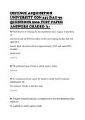 DEFENCE ACQUISITION&NewLine;UNIVERSITY CON 237 DAU 90&NewLine;QUESTIONS 2026 TEST PAPER&NewLine;ANSWERS GRADED A&plus;