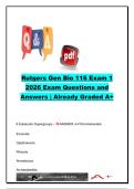 Rutgers BIO 116 Exam 1 &lpar;General Biology 116&rpar; 2026 &vert; 100&plus; Exam Questions and Answers &vert; Protists&comma; Fungi&comma; Animal Evolution&comma; Phylogeny & Plant Diversity &vert; Rutgers University
