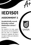 IED1501 ASSIGNMENT 2 2026 &ast;COMPLETE ANSWERS&ast; DUE DATE 19 JUNE 2026 &lpar;BEST ANSWERS FOR THIS ASSIGNMENT&rpar;