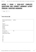ASTRO 1 EXAM 1 2026-2027 COMPLETE QUESTIONS AND CORRECT ANSWERS LATEST VERSION VERIFIED ANSWERS&period;pdf&NewLine;&NewLine;