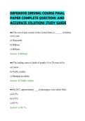 DEFENSIVE DRIVING COURSE FINAL&NewLine;PAPER COMPLETE QUESTIONS AND&NewLine;ACCURATE SOLUTIONS STUDY GUIDE