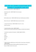 ASU BIO 201 EXAM 2 QUESTIONS WITH CORRECT ANSWERS 2026-2027