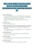 DELL TECH DIRECT FOUNDATIONS&NewLine;ACTUAL EXAM PAPER 2026&NewLine;QUESTIONS WITH ANSWERS GRADED&NewLine;A&plus;