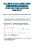 DELL TECH DIRECT FOUNDATIONS&NewLine;CERTIFICATION SCRIPT 2026&NewLine;QUESTIONS WITH SOLUTIONS&NewLine;GRADED A&plus;