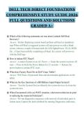 DELL TECH DIRECT FOUNDATIONS&NewLine;COMPREHENSIVE STUDY GUIDE 2026&NewLine;FULL QUESTIONS AND SOLUTIONS&NewLine;GRADED A&plus;